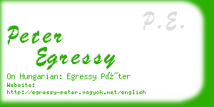 peter egressy business card